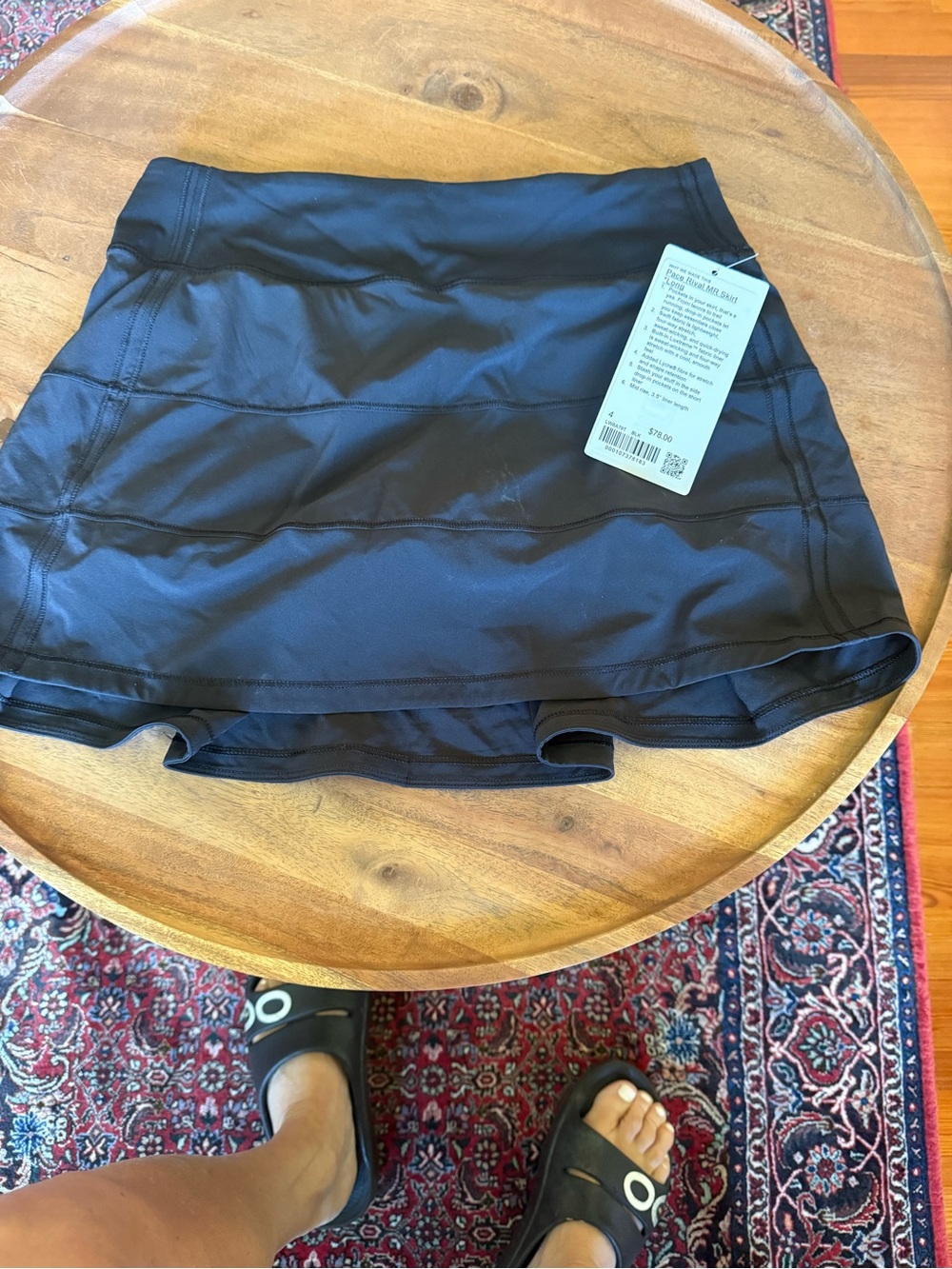 Black Athletic Skirt with Built-In Shorts